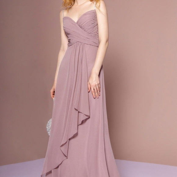 PROM PARTY EVENING FORMAL GOWN DRESS GLS2666 MAUVE - Picture 7 of 7
